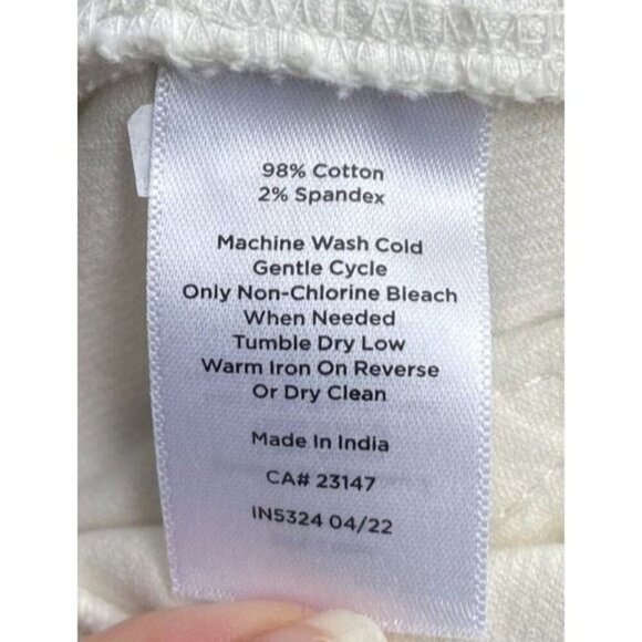 Talbots Corduroy Straight Leg Pants Size 4 Ivory Stretch Winter White Office - Picture 10 of 11